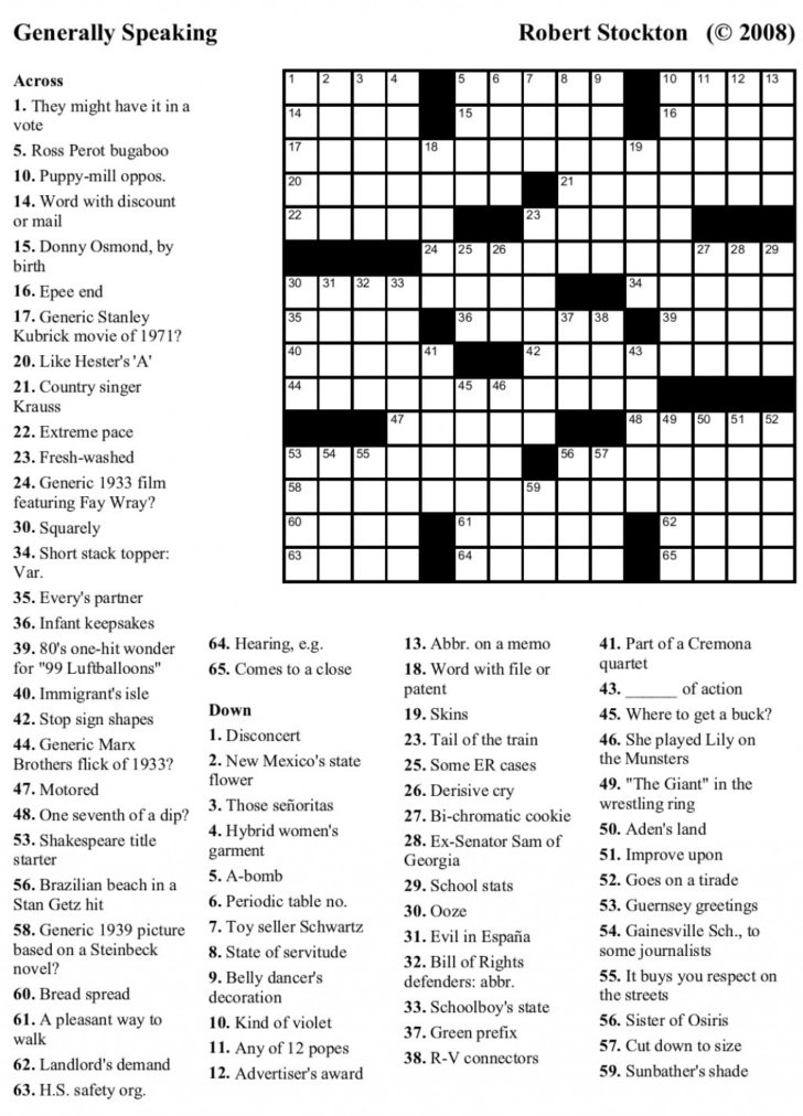 Crossword Puzzles For 9-Year-Old Printable