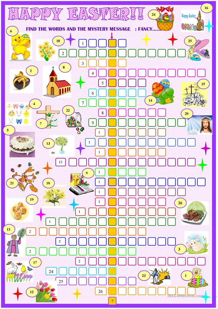 Printable Easter Crossword Puzzles For Adults Printable Crossword Puzzles