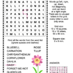 Printable Flower Puzzle Printable Crossword Puzzles