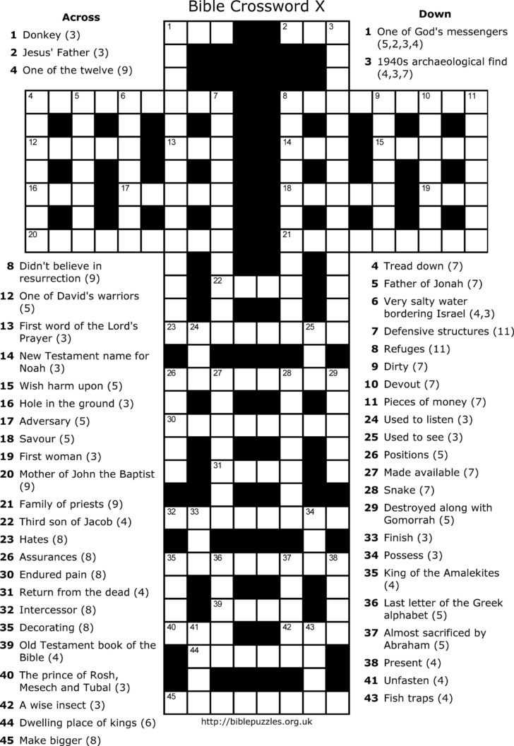 Crossword Puzzle A Holy Week Printable