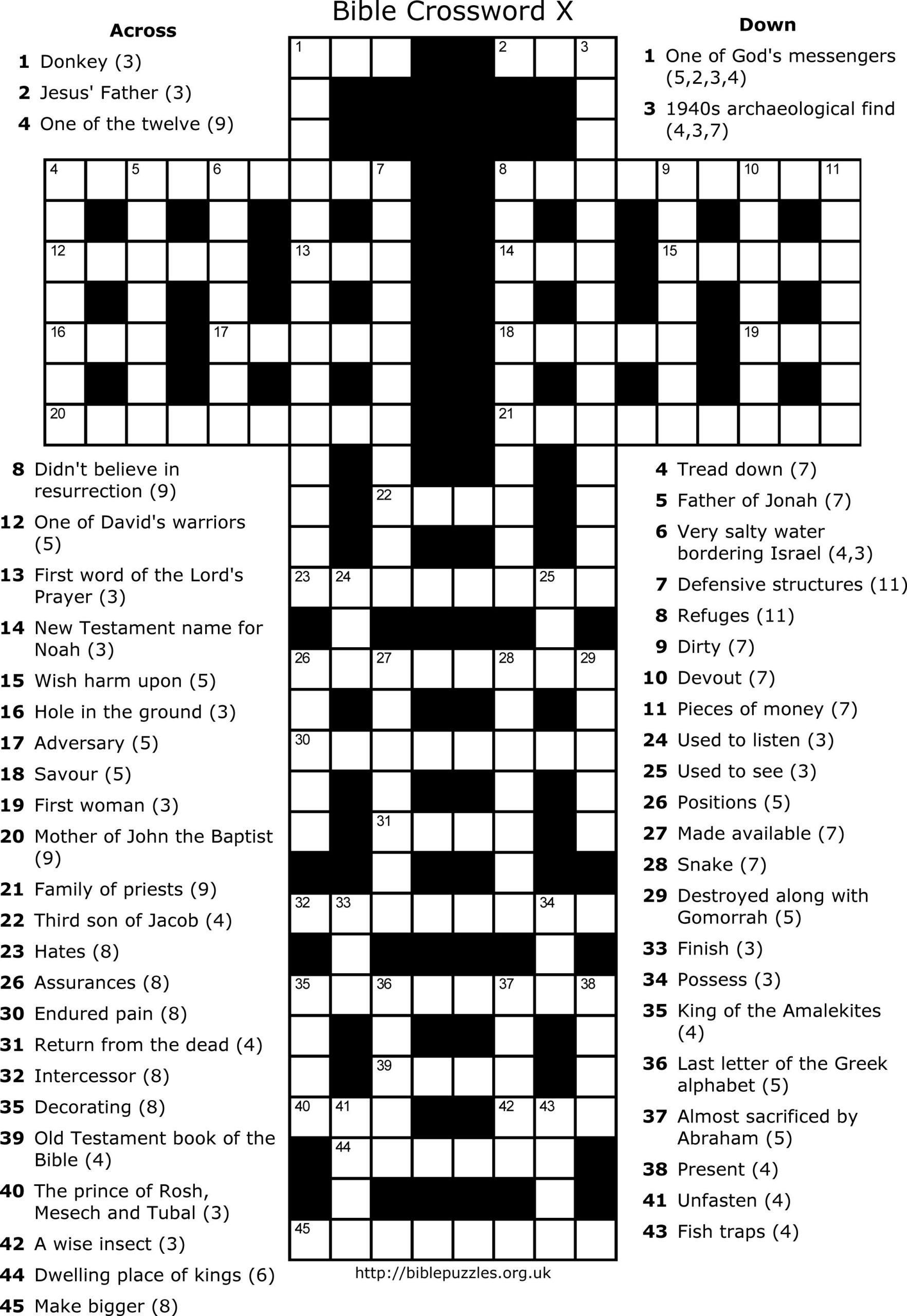 Printable Holy Week Crossword Puzzle Printable Crossword Puzzles