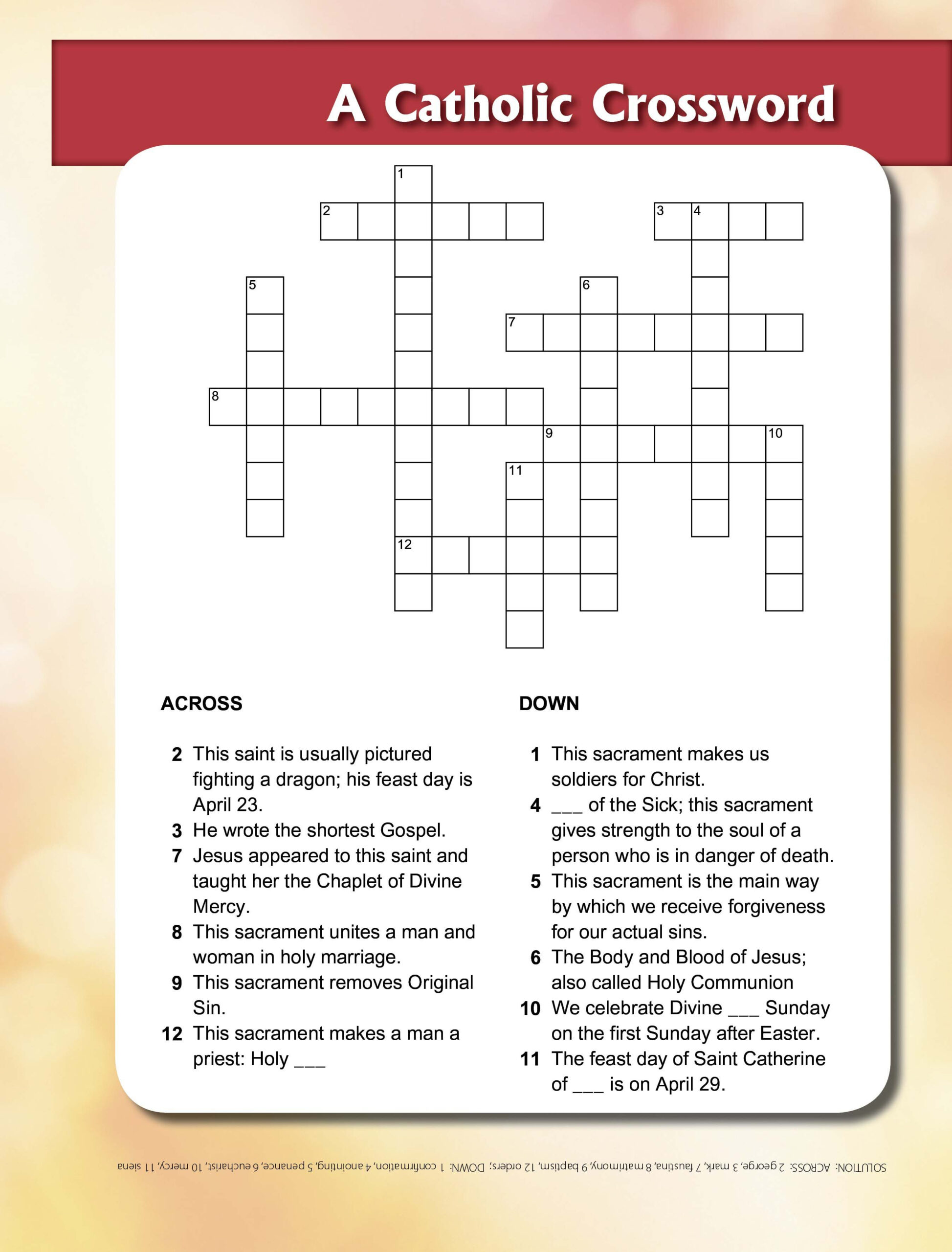 Printable Holy Week Crossword Puzzle Printable Crossword Puzzles