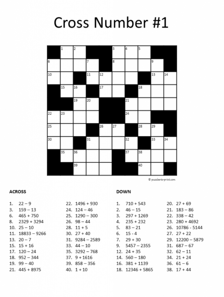 Kids Crossword Puzzle For 12-Year-Olds Printable