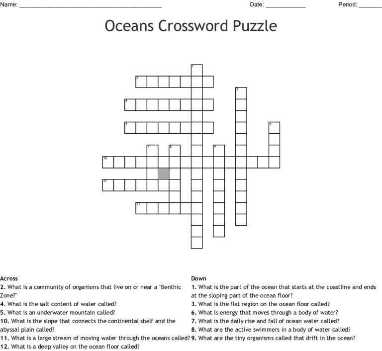 Printable Ocean Crossword Puzzles Printable Crossword Puzzles Sally Printable Ocean Crossword Puzzles Printable Crossword Puzzles Sally