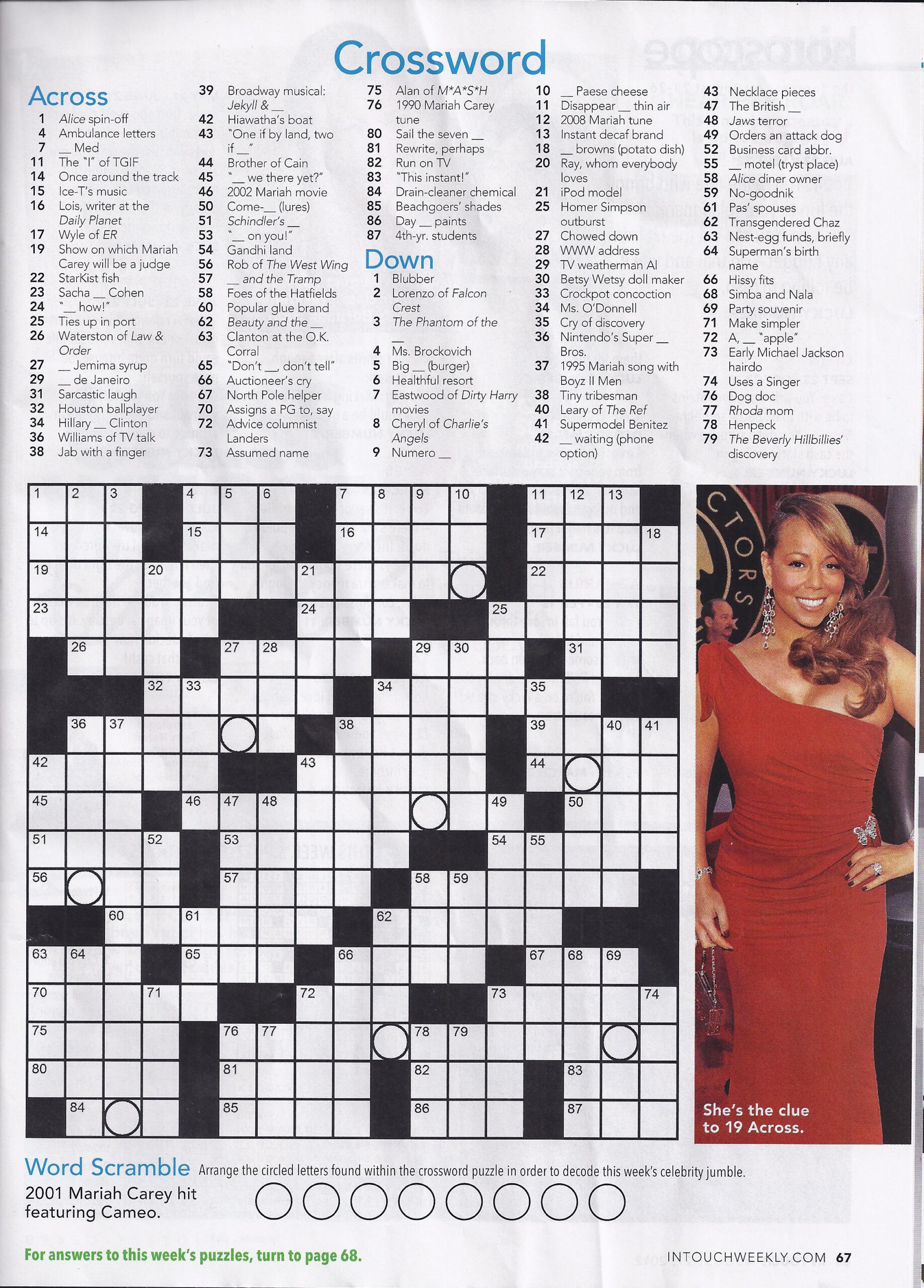 Printable People Magazine Crossword Puzzles Printable Crossword Puzzles