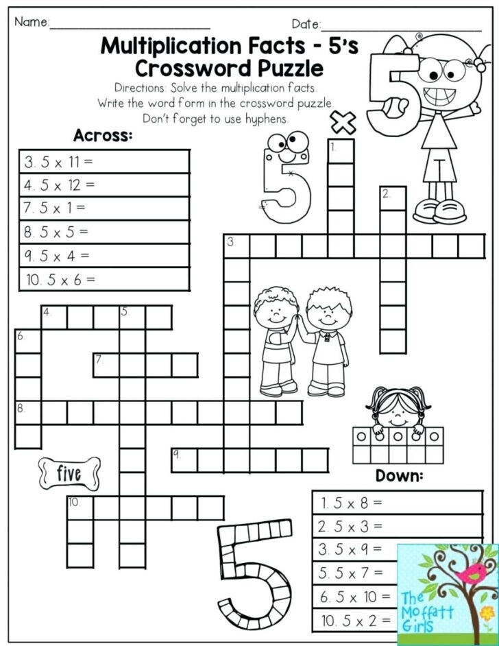 Printable Crossword Puzzles For Grade 3 Addition