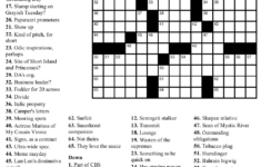 Printable Sports Trivia Crossword Puzzles Printable Crossword Puzzles