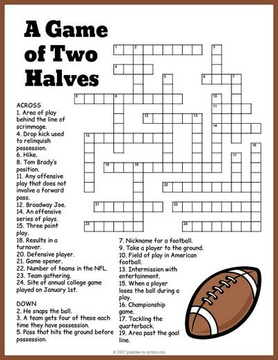 Printable Sports Trivia Crossword Puzzles Trivia Printable