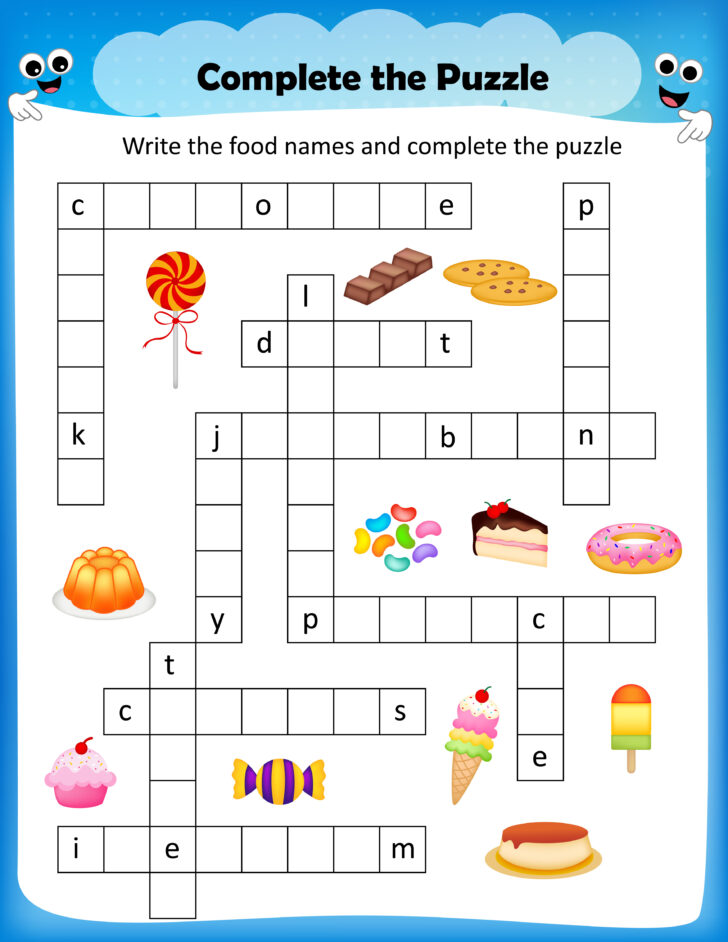Printable Crosswords For 6-Year-Olds
