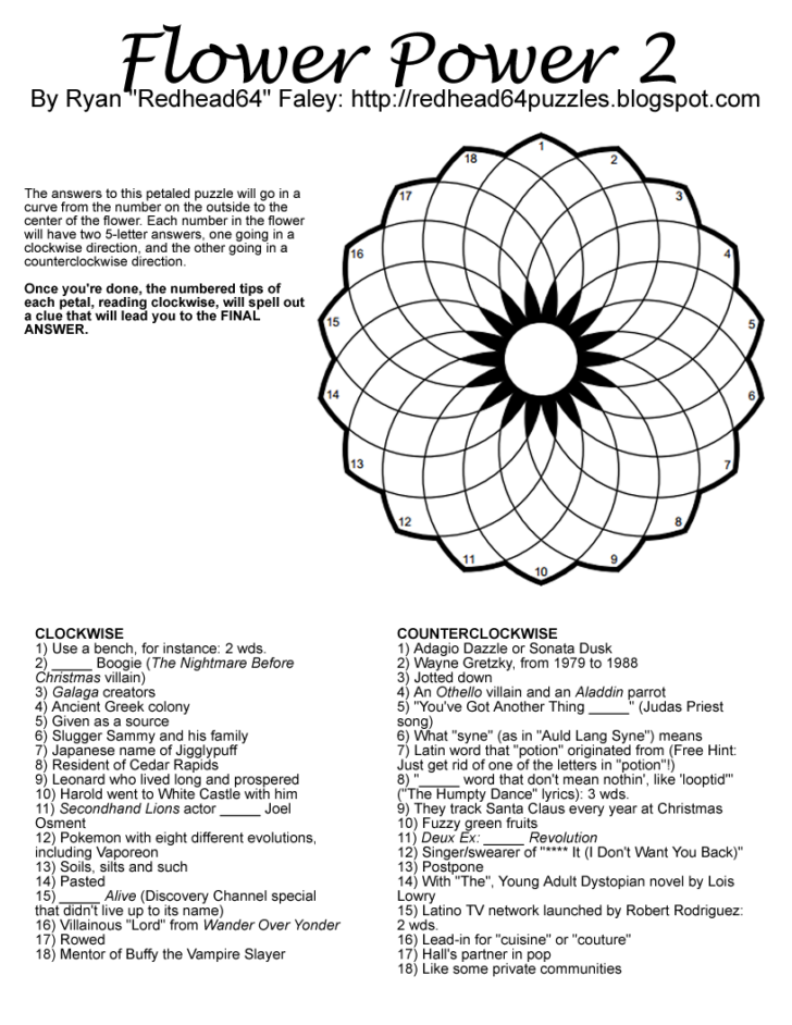 Printable Flower Power Puzzles
