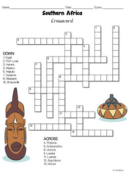 Southern Africa Crossword Puzzles By 422History TpT