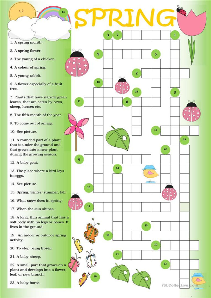 Flower Crossword Puzzle Printables