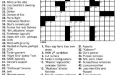Teenage Crossword Puzzles Printable Free Printable Crossword Puzzles
