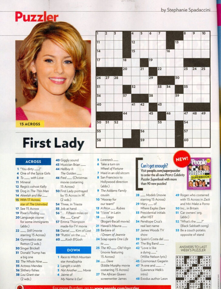 People’s Magazine Crossword Puzzle Printable