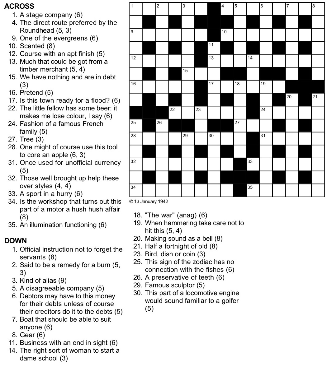 The Best Printable Cryptic Crosswords Clifton Blog
