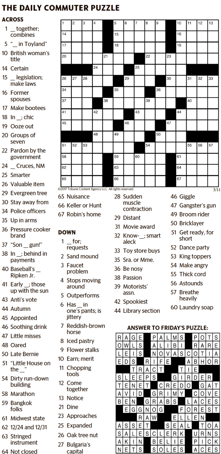Printable Crossword Puzzles Kansas City Star