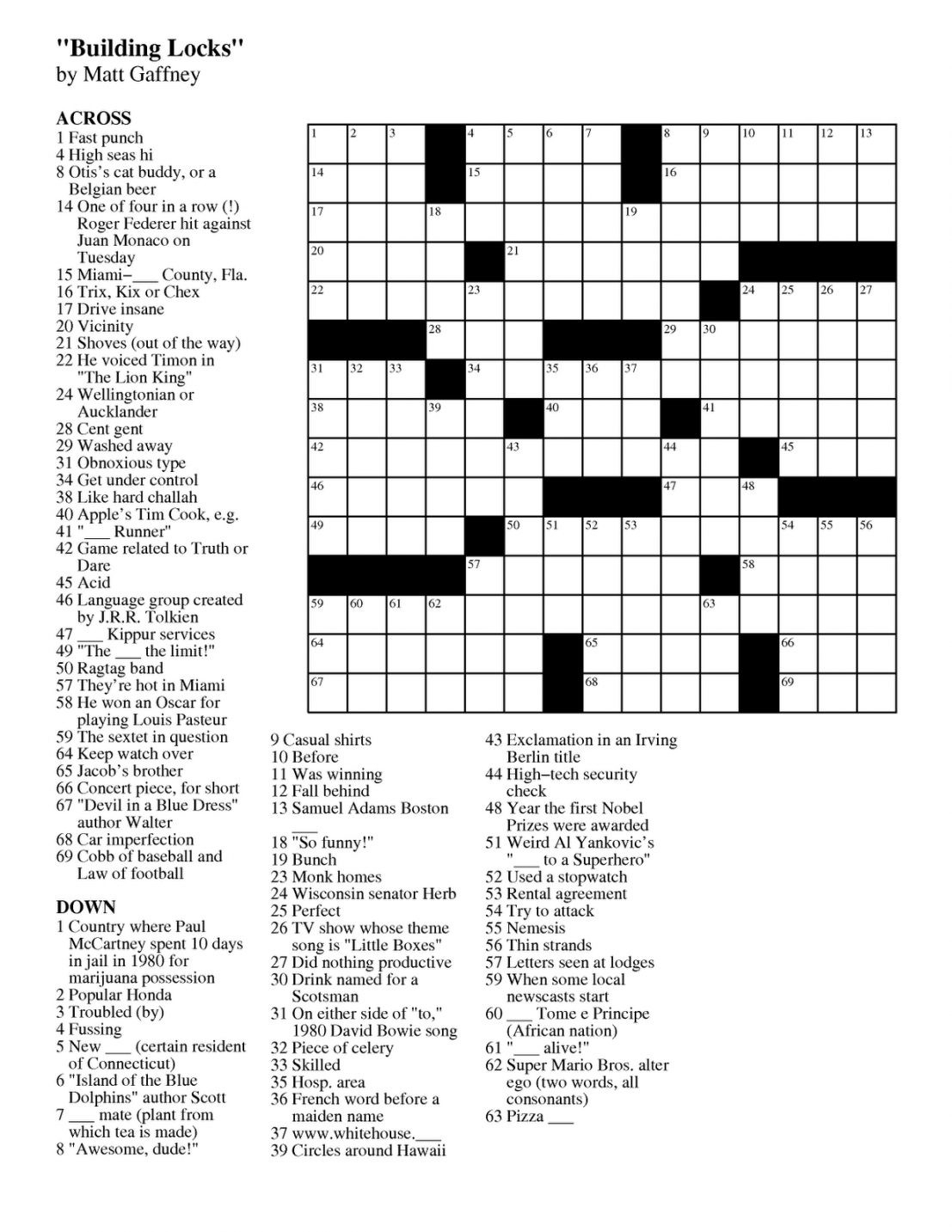 Tv Show Crossword Puzzles Printable Printable Crossword Puzzles