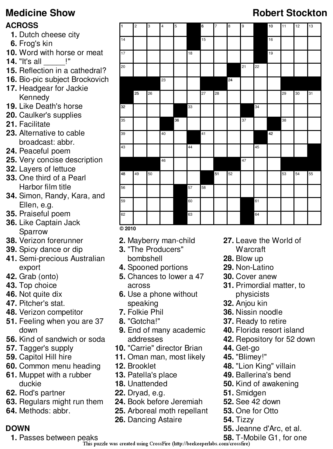 Tv Show Crossword Puzzles Printable Printable Crossword Puzzles