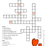 Valentine Crossword Puzzle Crossword Valentines Valentines Day Words