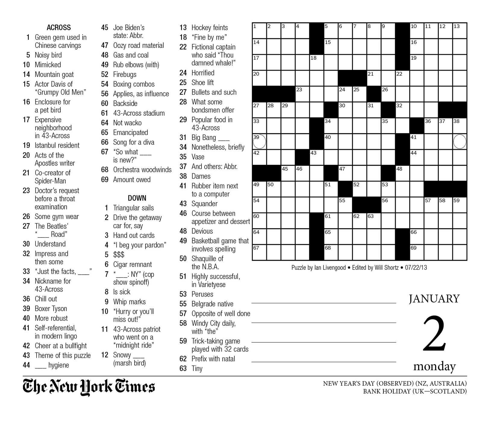 Variety Cryptic Crossword The New York Times Printable Ny Times 
