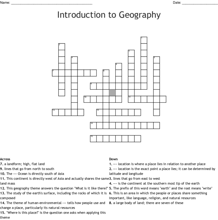 2nd Grade Geography Word Search