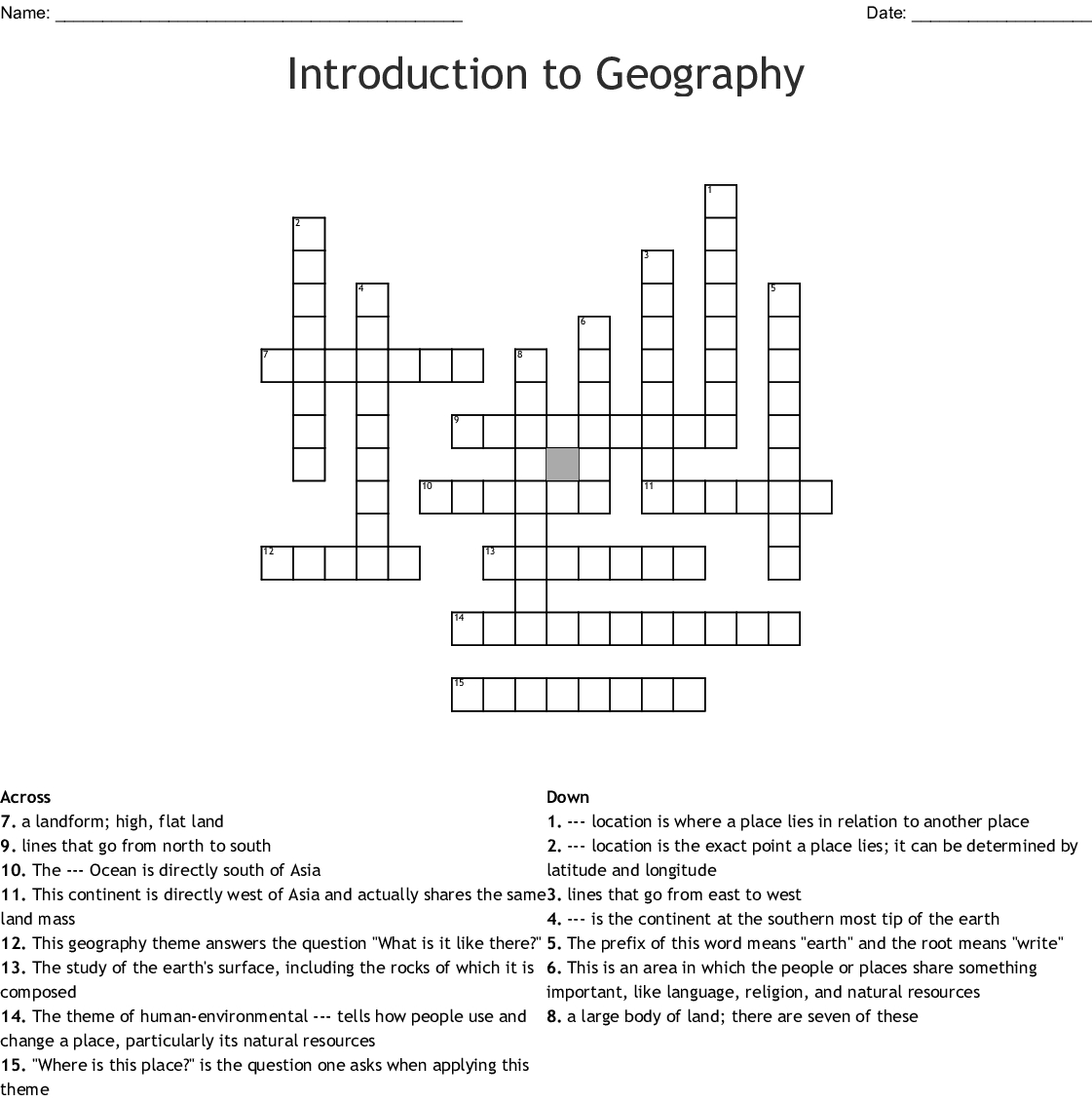 World Geography Word Search Wordmint Printable Geography Crossword 