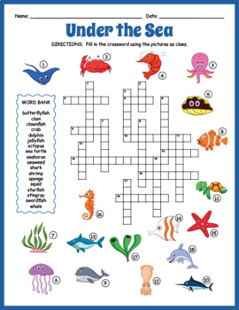 Ocean Crossword Puzzle Printable