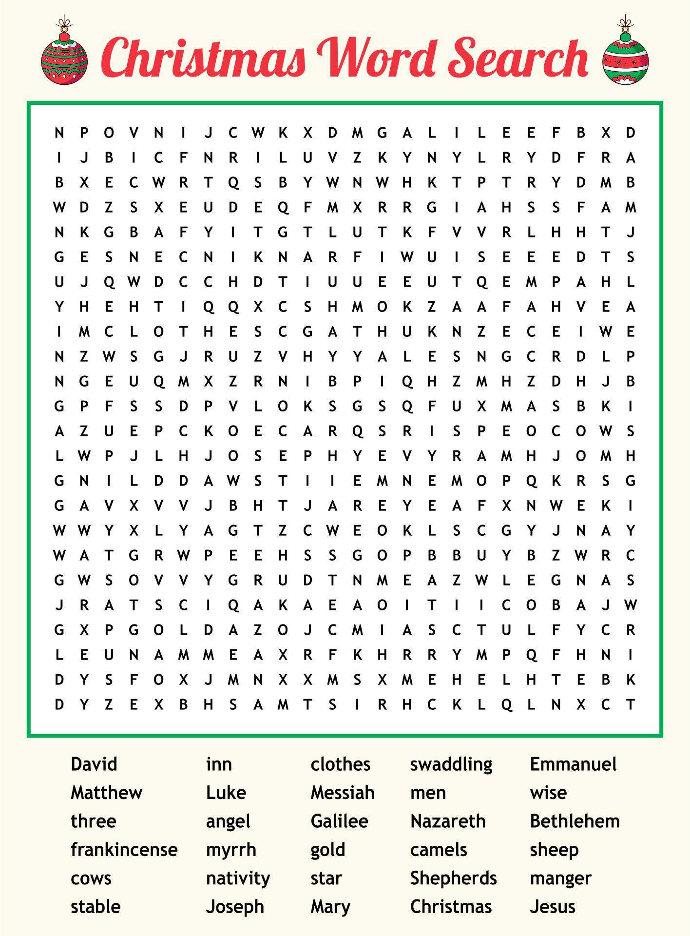 Big Christmas Word Searches - 15 Free Pdf Printables | Printablee with Large Print Christmas Crossword Puzzles