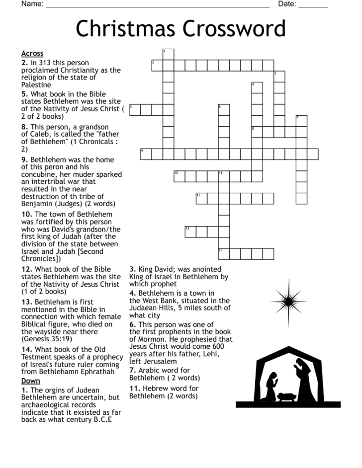 Religious Christmas Crossword Puzzles to Print