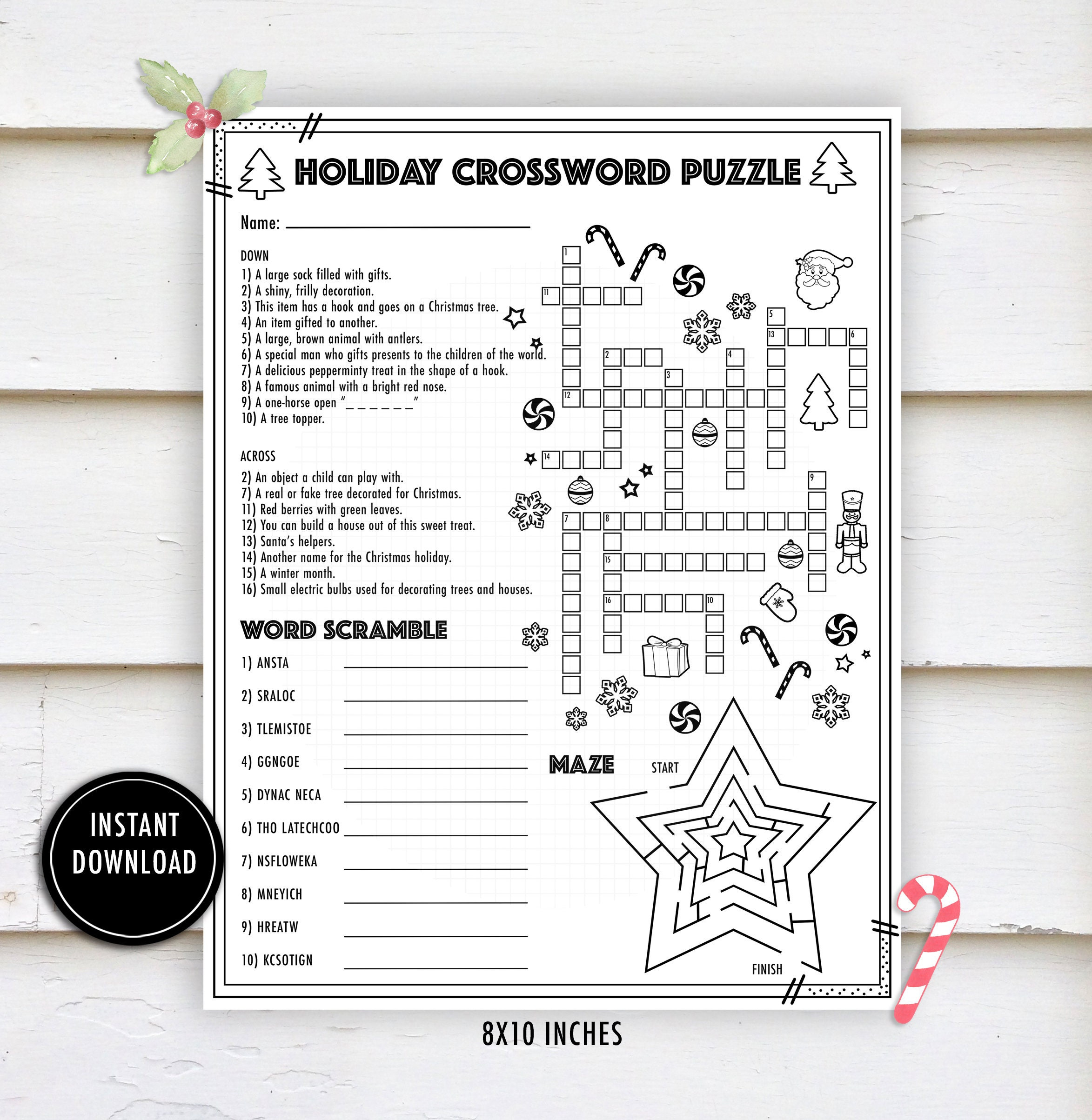 Christmas Crossword Activity Puzzle Christmas Worksheets Winter with The Holiday Zone Merry Christmas Crossword Puzzles