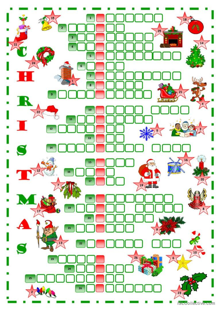 Christmas Crossword Crossword: English Esl Worksheets Pdf &amp;amp; Doc throughout Christmas Online Crossword Puzzles