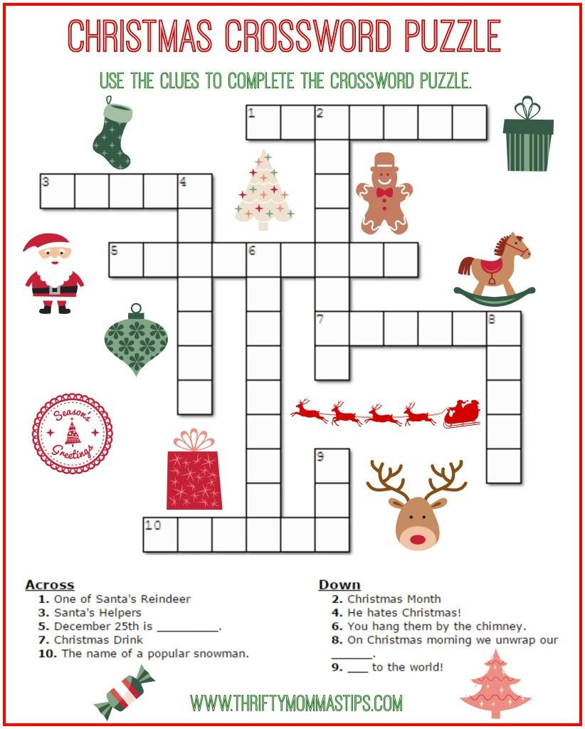 Christmas Crossword Puzzle Printable - Thrifty Momma&amp;#039;S Tips for Christmas Crossword Puzzles Answers