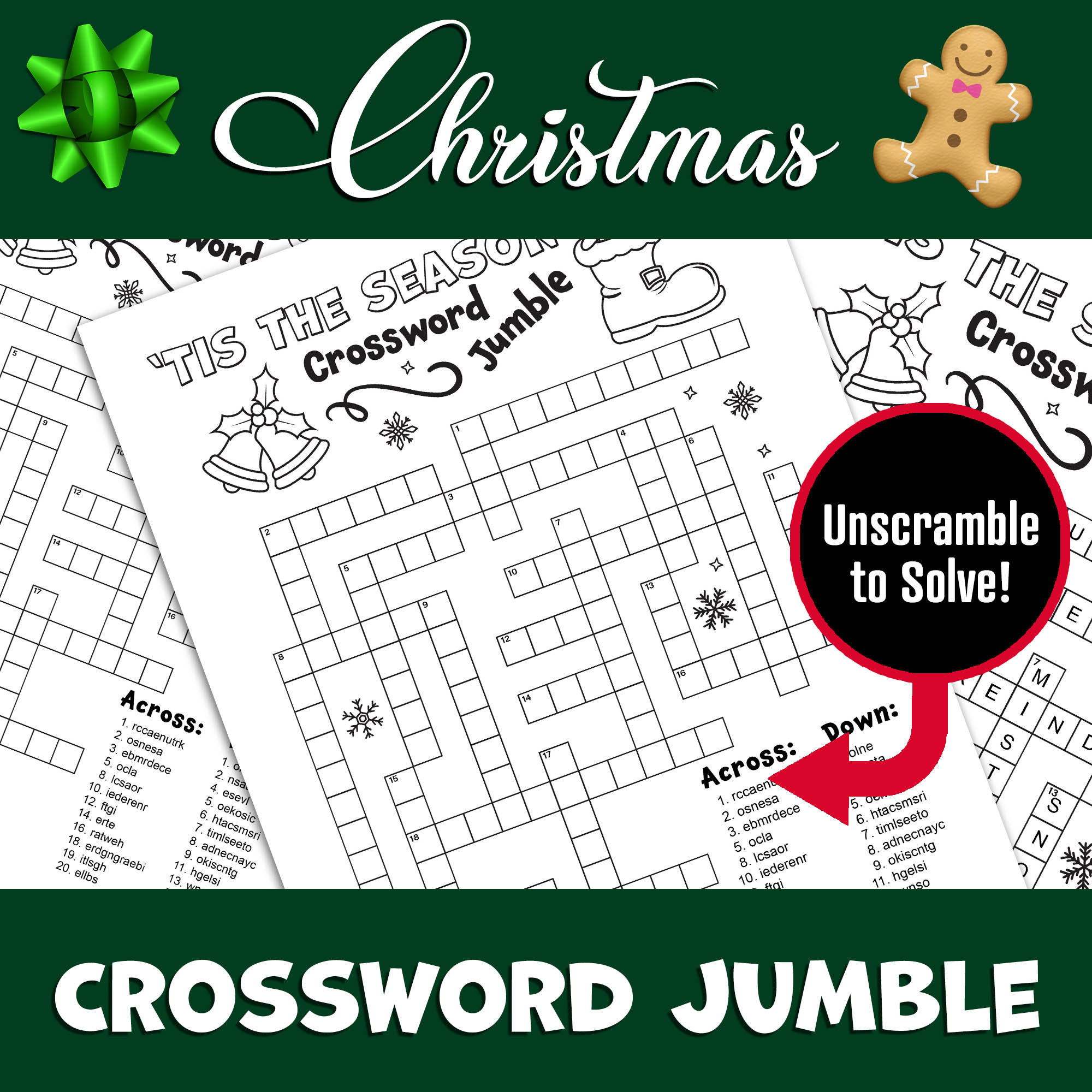 Christmas Crossword Word Puzzle | Word Scramble | Word Game inside Christmas Crossword Puzzles Games