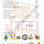 Christmas Fun: A 3 In 1 Worksheet With Answer Key.   Esl Worksheet Pertaining To Christmas Fun Crossword Puzzles Answers