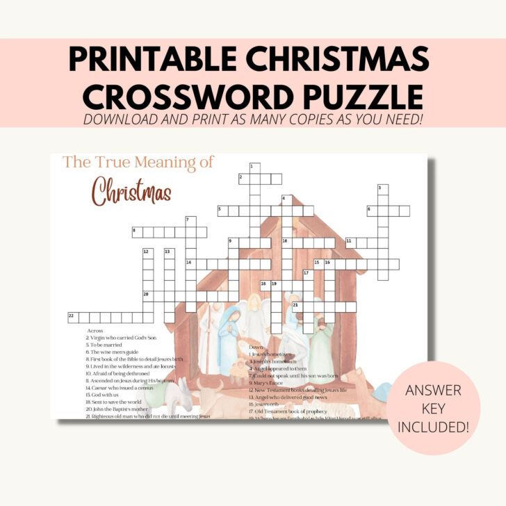 Christmas Nativity Crossword Puzzles