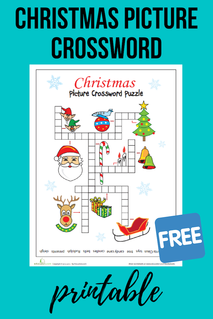 Christmas Picture Crossword | Worksheet | Education in Christmas Crossword Puzzles Education Com