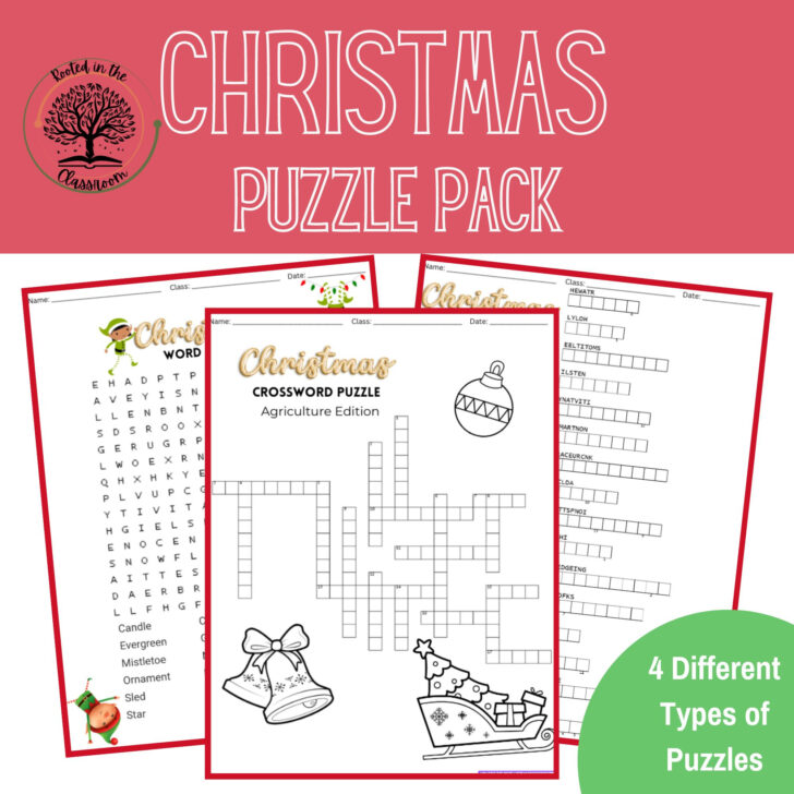 Holiday Agriculture Christmas Tree Crossword Puzzles