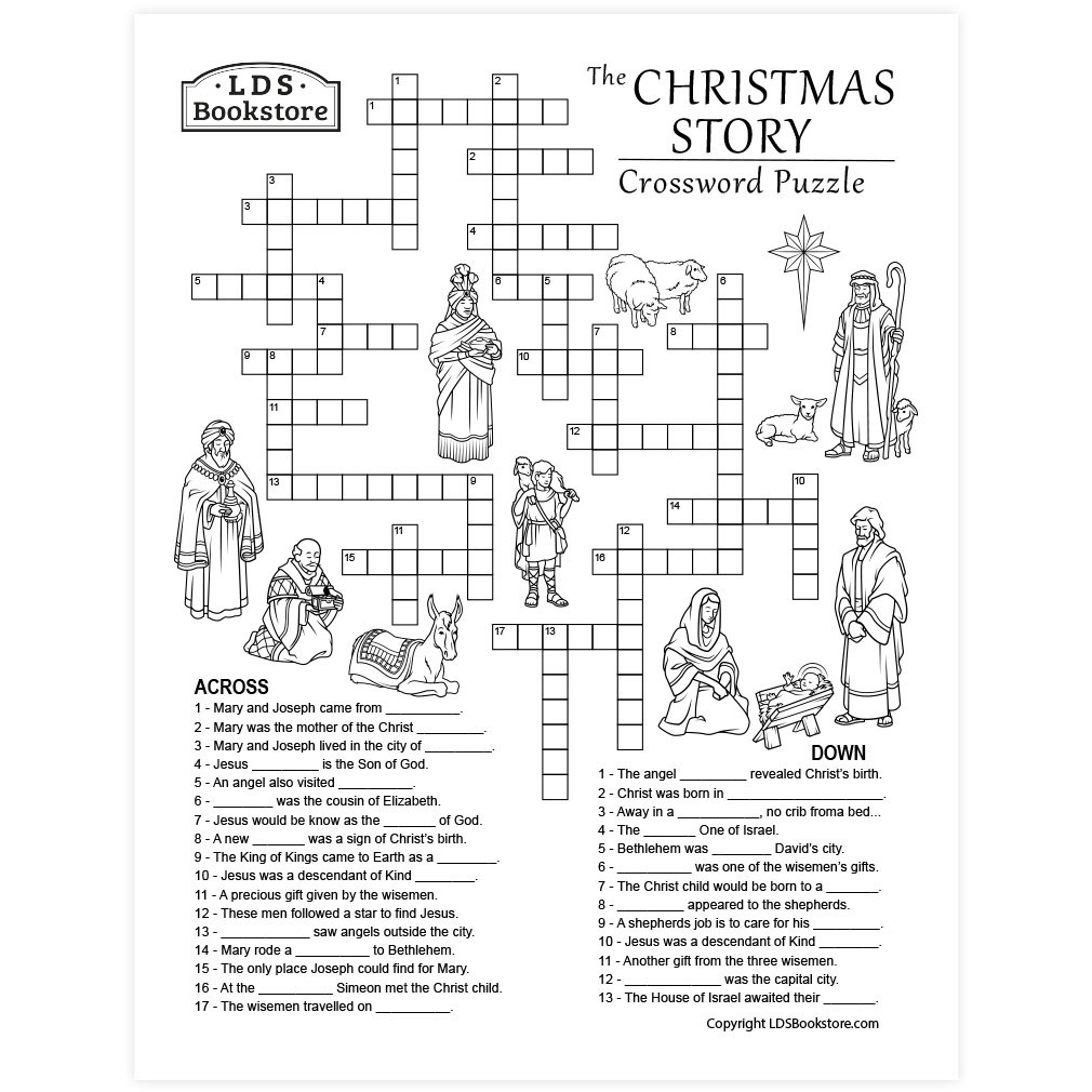 Christmas Story Crossword Puzzle - Printable in Christmas Crossword Puzzles to Print