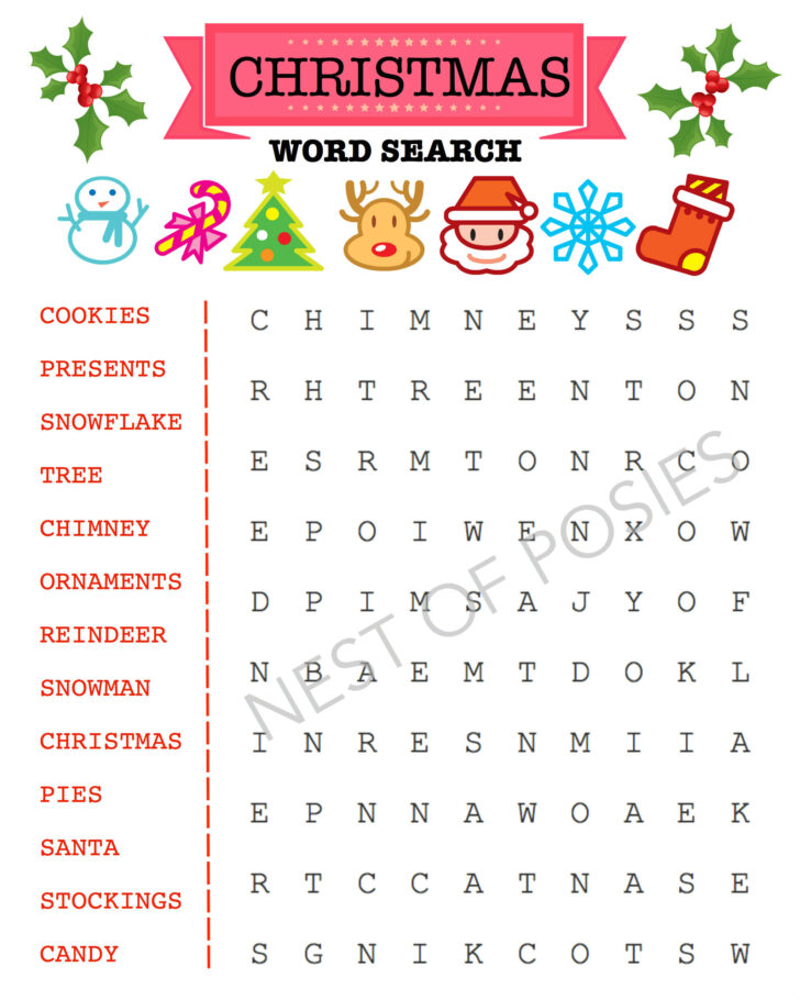 Free Christmas Crossword Puzzles For Elementary Students