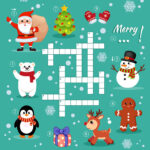 Crossword Puzzle Game Christmas And New Year Vector Image For Christmas Crossword Puzzles Games