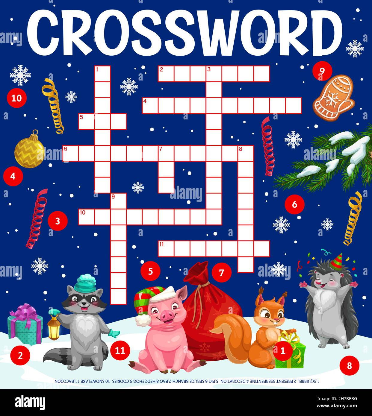 English Squirrel Stock Vector Images - Alamy in Osmo Christmas Crossword Puzzles