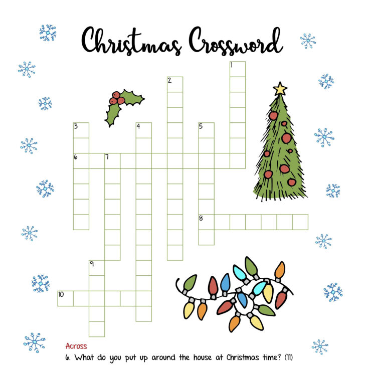 Christmas Crossword Puzzles to Print