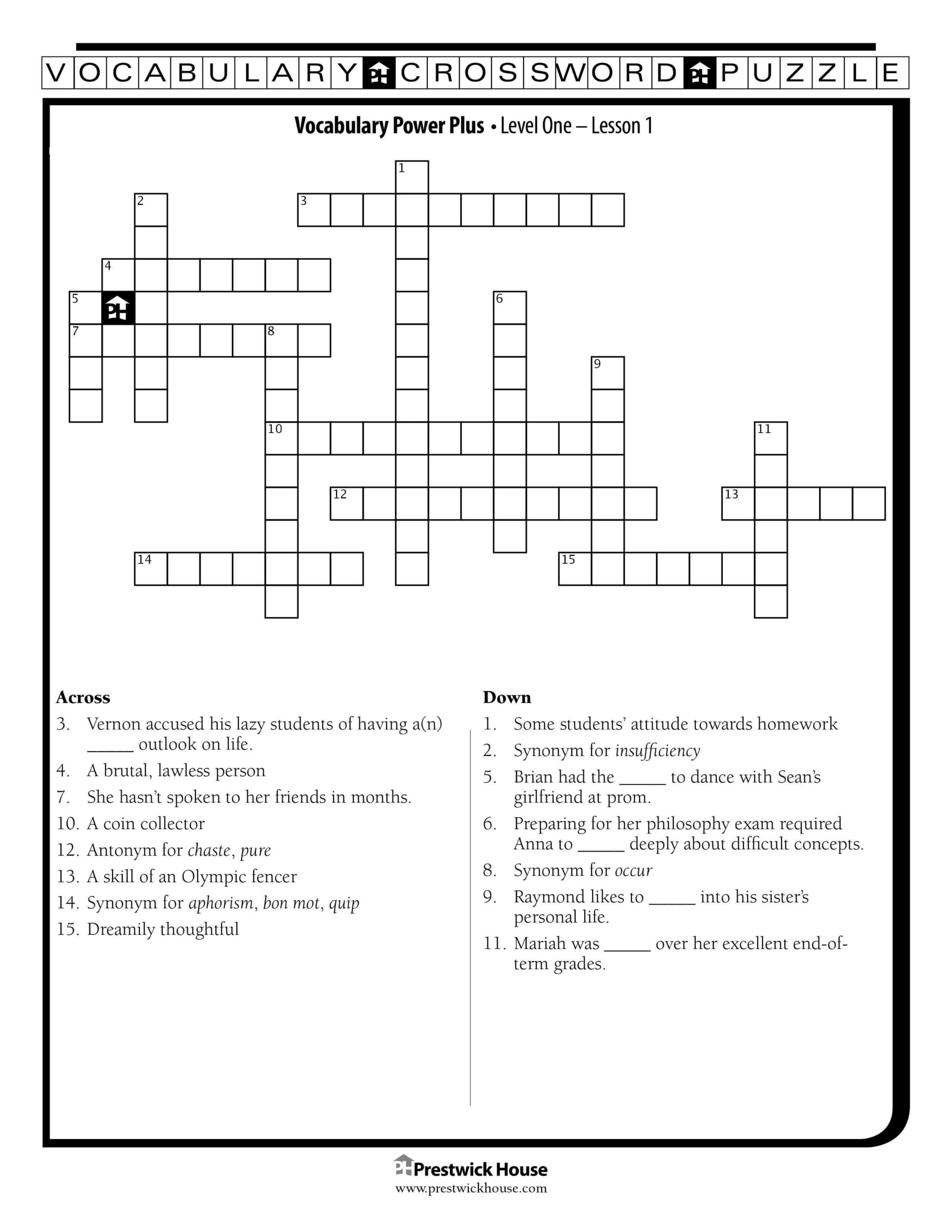 Free Crossword Puzzles | Prestwick House for Literary Crossword Puzzles a Christmas Carol