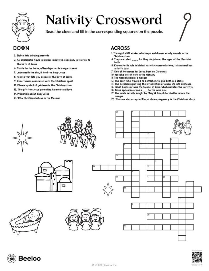 Free Printable Religious Christmas Crossword Puzzles