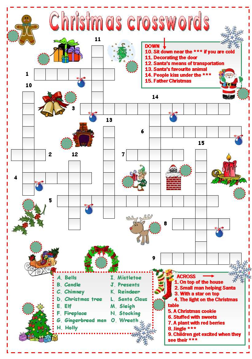 Pin Page for Christmas Crossword Puzzles Online For Adults