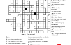 Pin Page with Christmas Crossword Puzzles Middle School