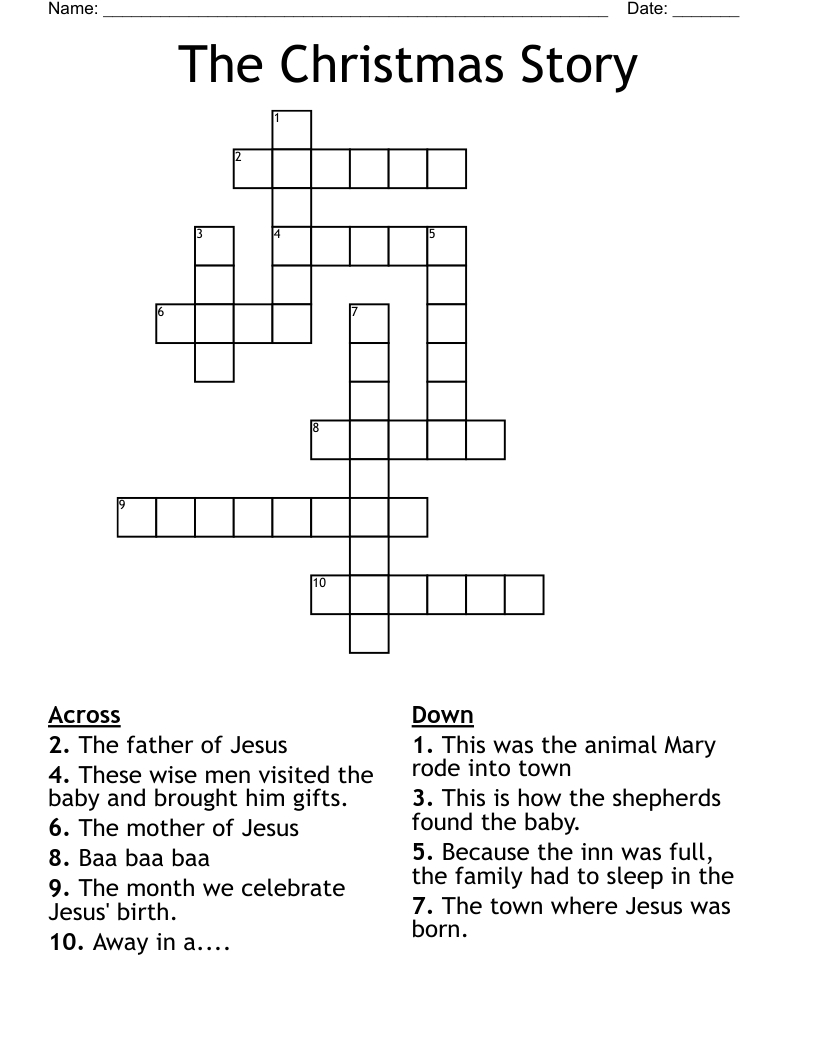 The Christmas Story Crossword - Wordmint in The Christmas Story Crossword Puzzles