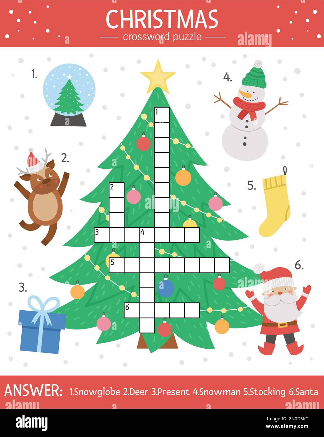 Vector Christmas Crossword Puzzle For Kids. Simple Quiz With with regard to The Holiday Zone Merry Christmas Crossword Puzzles