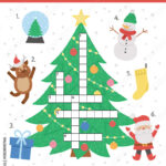 Vector Christmas Crossword Puzzle For Kids. Simple Quiz With With Simple Christmas Crossword Puzzles