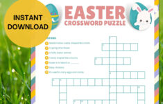 Easter Crossword Puzzle | Printable Easter Game | Easter Activity for Easter Egg Supply Crossword Puzzles